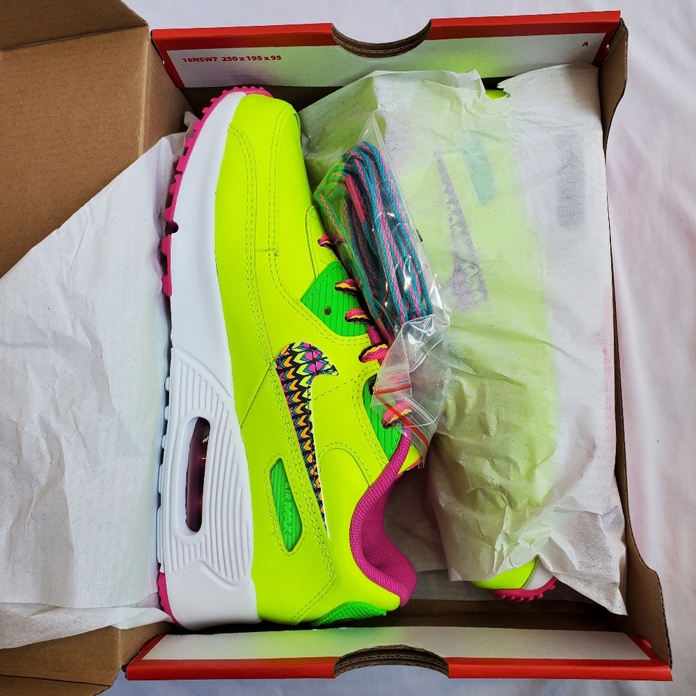 Air max 90 ltr. Volt/fire pink. Kids sneakers. - Picture 9 of 9